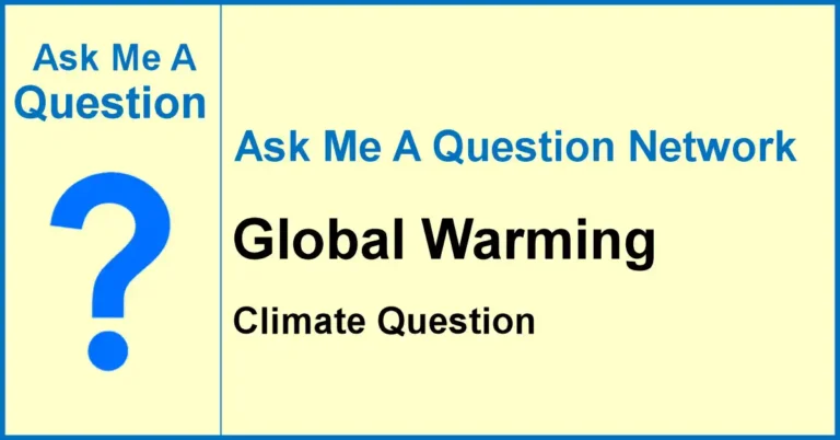 Ask Me A Question banner for Global Warming, a Q&A article about whether warming is real, natural, or human-caused.