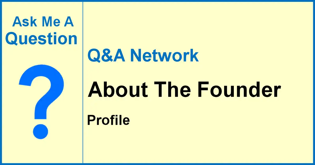Cream banner showing Meet John, founder of the Ask Me A Question Network.